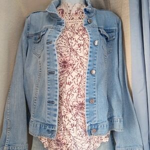 90's Y2K retro light stonewashed jean jacket by BITTEN size XL